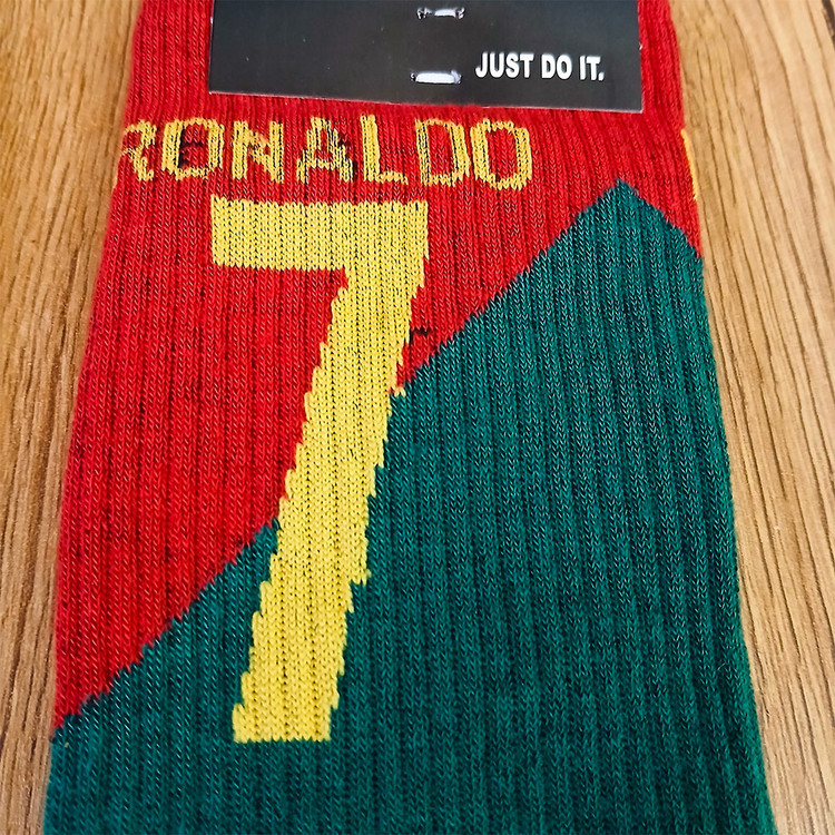 جوراب ساق دار فوتبالی طرح رونالدو پرتغال