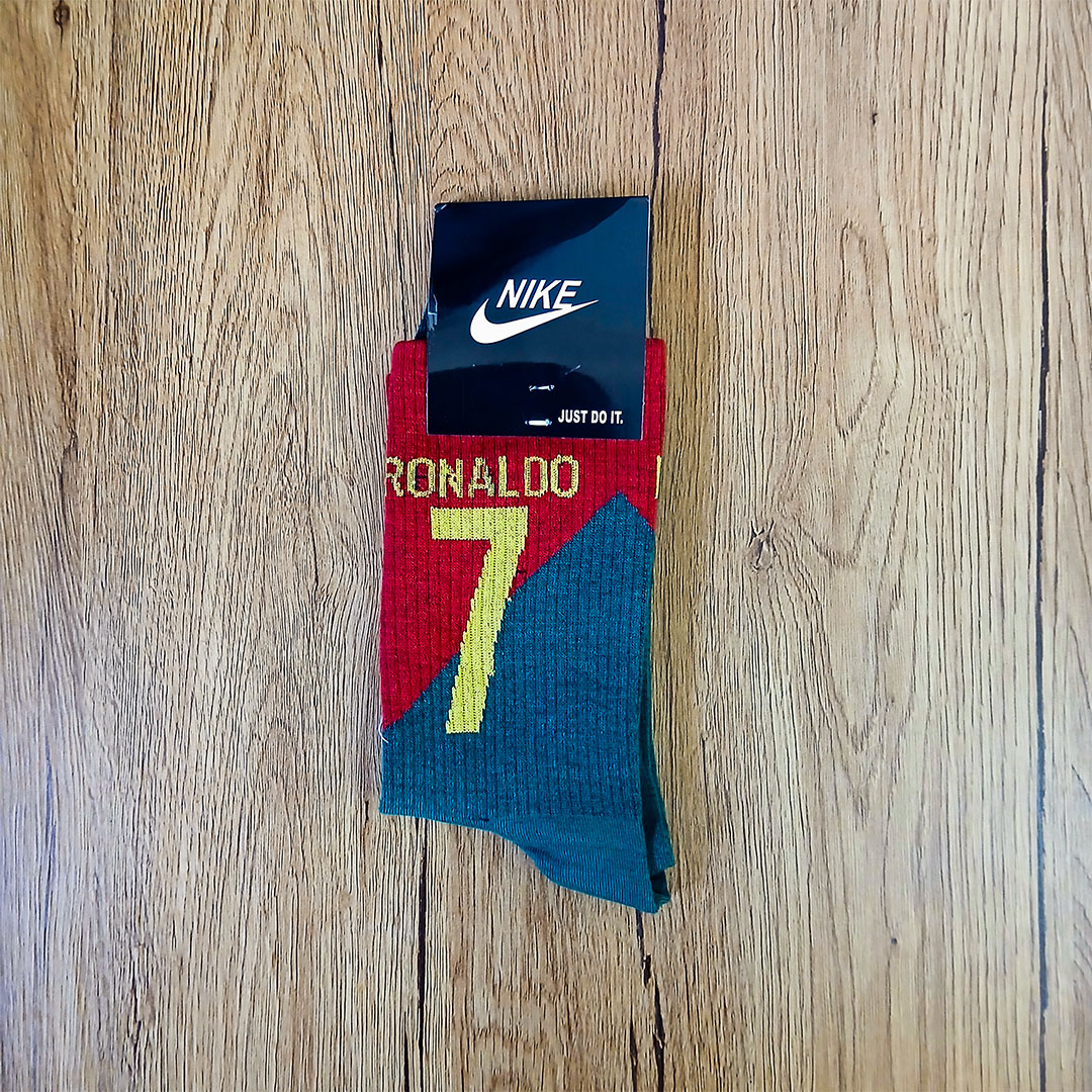 جوراب ساق دار فوتبالی طرح رونالدو پرتغال