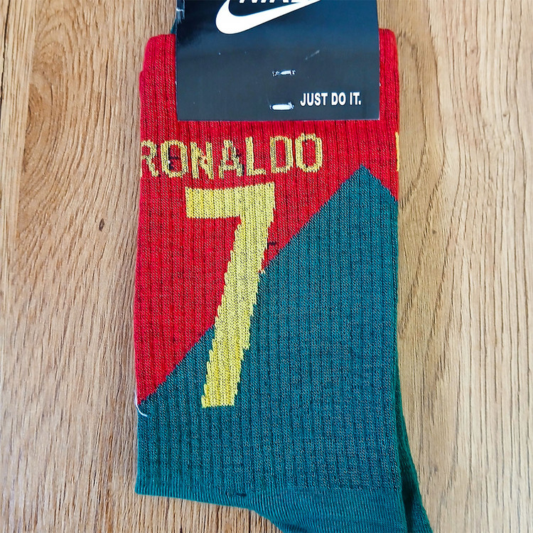 جوراب ساق دار فوتبالی طرح رونالدو پرتغال