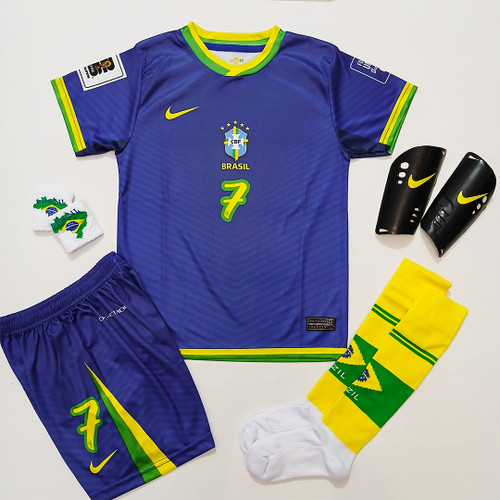 کیت ۶تیکه تیم ملی برزیل وینی رنگ آبی