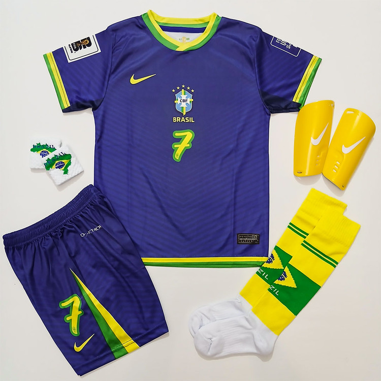 کیت ۶تیکه تیم ملی برزیل وینی رنگ آبی