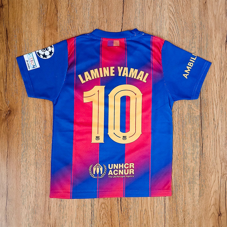 کیت 6 تیکه فوتبالی بارسلونا یامال شماره 10 طرح 2026