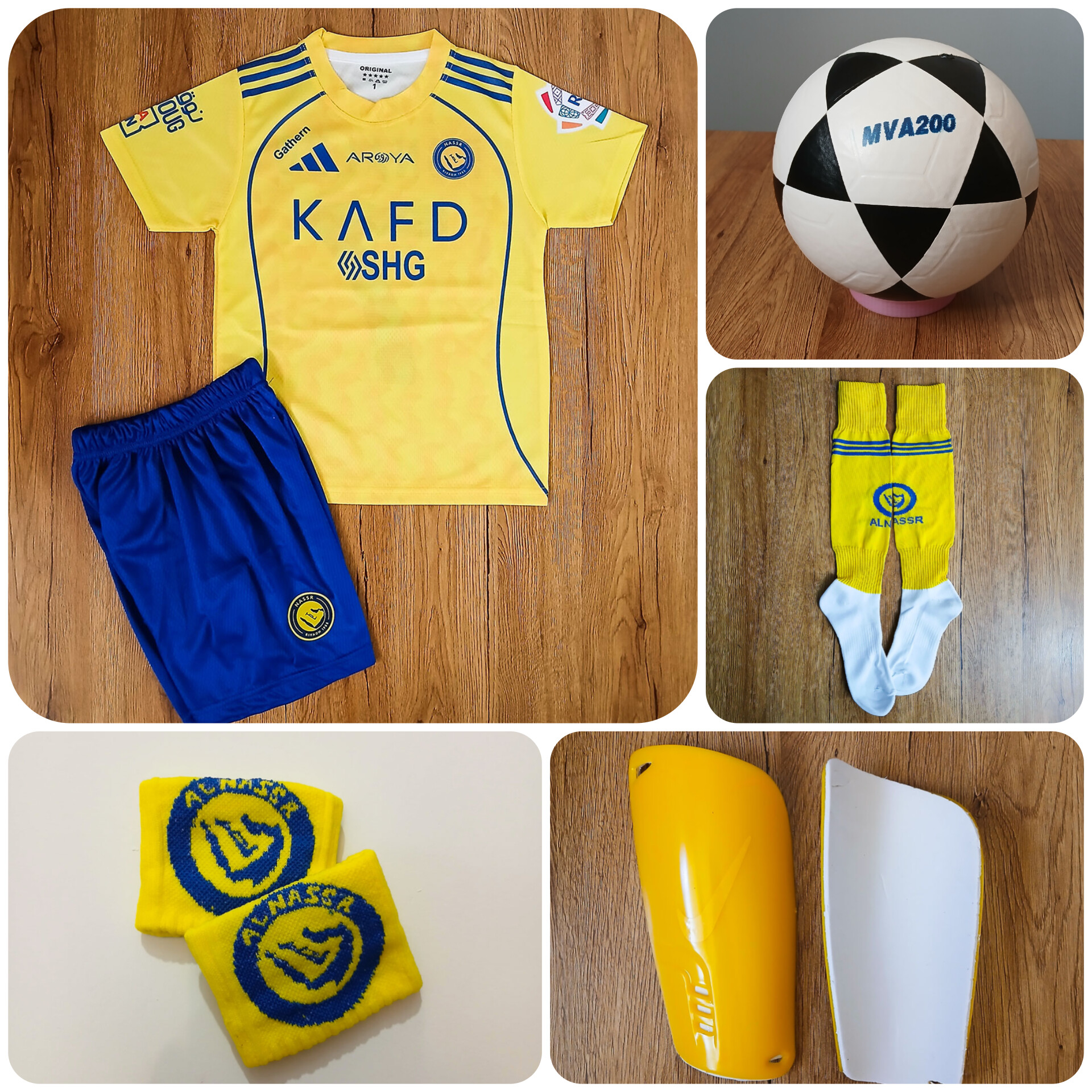 پک کامل فوتبالی النصر رونالدو رنگ زرد طرح 2026 به همراه توپ