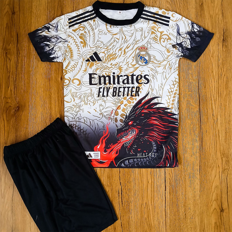 ست فوتبالی پسرانه رئال مادرید طرح دراگون امباپه شماره 10 طرح 2