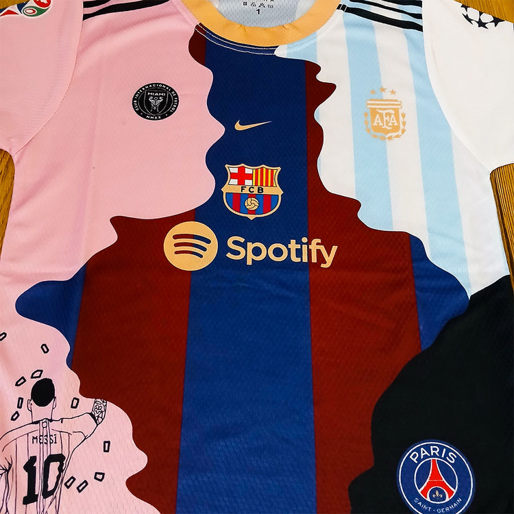 کیت منتخب مسی با تگ لیزری ست فوتبالی پسرانه