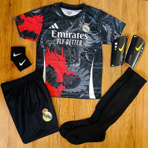 کیت 6 تیکه فوتبالی دراگون مشکی رئال مادرید امباپه طرح 2026