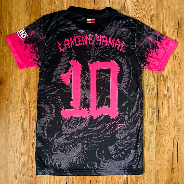 ست فوتبالی پسرانه بارسلونا طرح دراگون مشکی طرح 2026 یامال