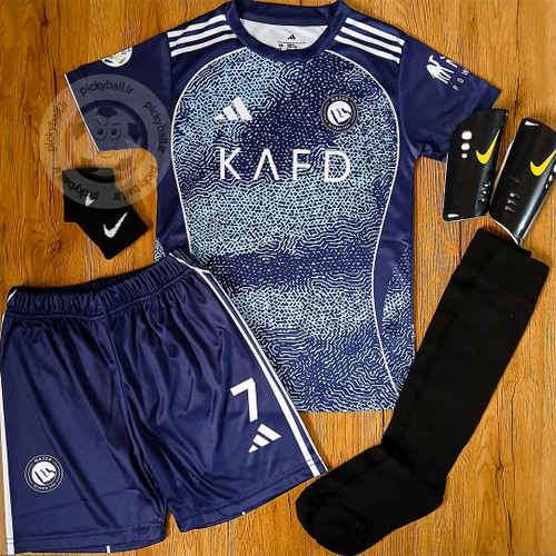 کیت دوم ۶تیکه باشگاهی النصر رونالدو طرح 2026 سورمه ای