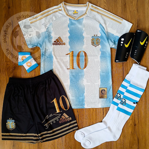 کیت فوتبالی 6 تیکه مارادونا آرژانتین فول چاپ لیزری امضادار