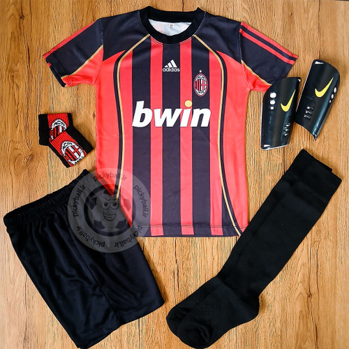 کیت 6 تیکه فوتبالی پسرانه آث میلان کاکا شماره 22