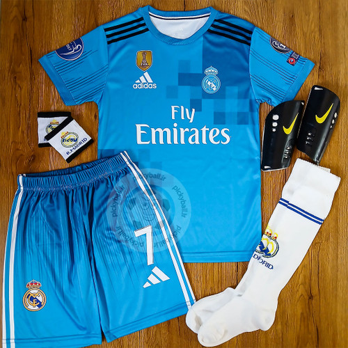 کیت فوتبالی 6 تیکه رئال مادرید 2017 رونالدو فول چاپ لیزری