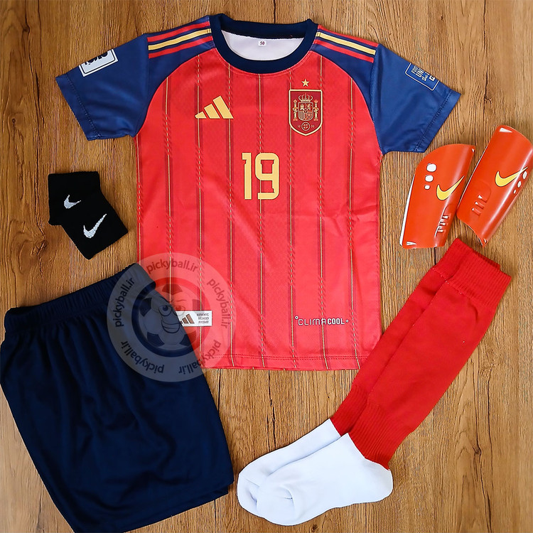 کیت 6 تیکه فوتبالی اسپانیا طرح جام جهانی یامال