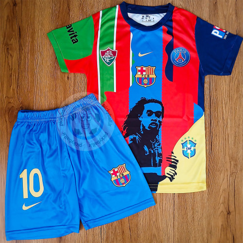 ست فوتبالی منتخب منتخب رونالدینیو فول چاپ لیزری با امضاء اختصاصی