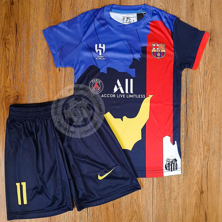 ست فوتبالی منتخب منتخب نیمار فول چاپ لیزری با امضاء اختصاصی