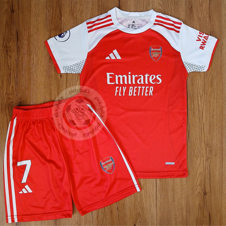 ست فوتبالی آرسنال طرح 2026 فول چاپ لیزری با امضاء اختصاصی