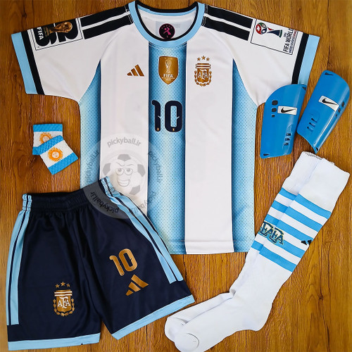 کیت 6 تیکه فوتبالی آرژانتین مسی طرح 2026 جام جهانی