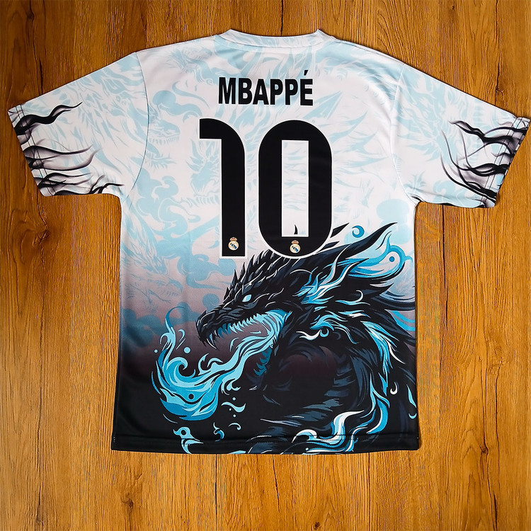 کیت 6 تیکه فوتبالی دراگون سفید آبی رئال مادرید طرح 2026